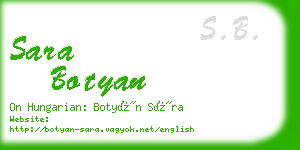 sara botyan business card